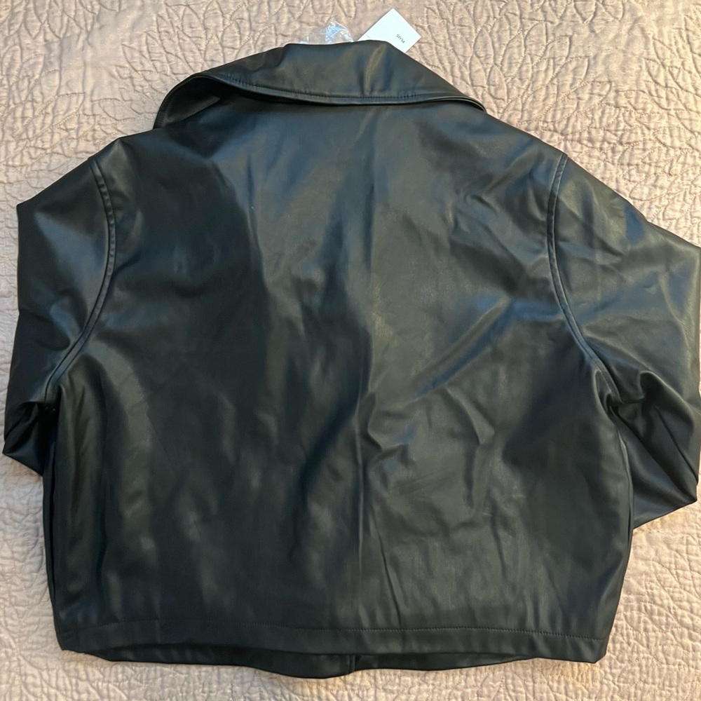 NWT- “And Now This” Black Faux Leather Jacket. Size OX - Picture 3 of 3